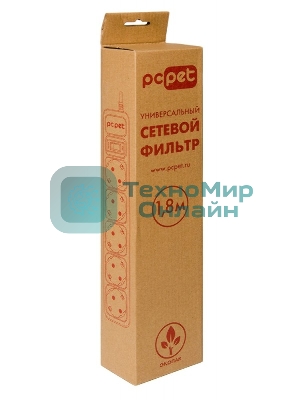 Сетевой фильтр PC Pet AP01006-1.8-BK 1.8 м, 5 розеток, черный