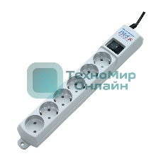 Сетевой фильтр ZIS Pilot S 5 розеток с заземляющим контактом+1 без заземления, шнур 1.8м