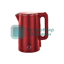 Чайник электрический Добрыня DO-1245R 1.8 л, 2000 Вт, двойная стенка пл/нжс красный