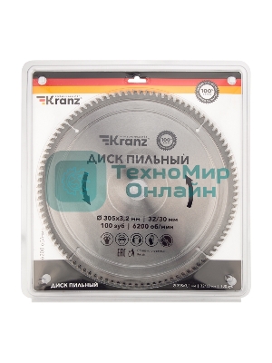 Диск пильный Kranz 305 мм х 100 зуб х 32/30 мм