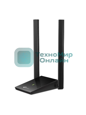 Адаптер TP-Link AC1300Mbps Dual-band High-Gain wireless USB adapter, 867Mbps at 5G and 400Mbps at 2.4G, two high gain antennas, USB 3.0, USB extension cable, support wave 2 MU-MIMO, full compatible with Windows and macOS.