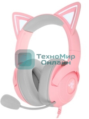 Гарнитура Razer Kraken Kitty V2 Quartz розовый, проводная, USB, подсветка