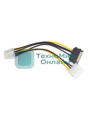 Разветвитель питания Cablexpert CC-PSU-82, Molex+SATA->PCI-Express 8pin, для подключения в/к PCI-Е (8pin) к б/п ATX