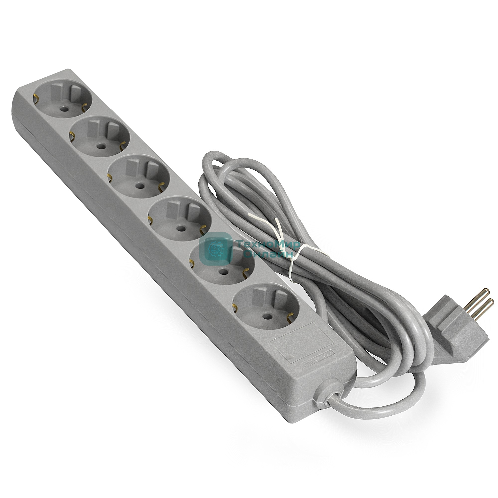 Удлинитель ExeGate EX285829RUS ECE-6-1.8G (6 евророзетки с заземлением, 1.8 м, серый)
