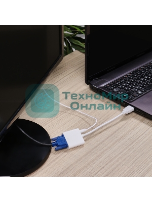 Переходник штекер Rexant HDMI - гнездо VGA, провод + шнур стерео 3,5 мм