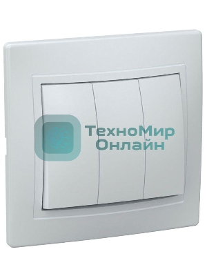 Выключатель 3-кл. СП КВАРТА 10А IP20 белый IEK EVK30-K01-10-DM