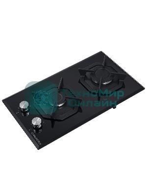 Газовая варочная панель Maunfeld EGHG.32.2CB/G, 2 конфорки, закаленное стекло, черный