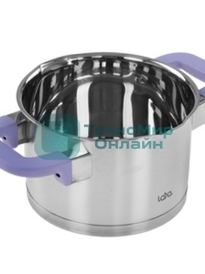 Кастрюля Lara LR02-251 Лаванда 2 л с крышкой, 16 см, нержавеющая сталь