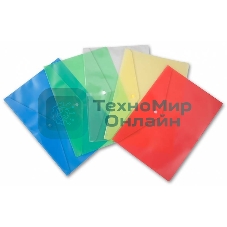 Конверт на кнопке Бюрократ PK804A5/1 A5, пластик, 0.18мм, ассорти