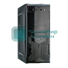 Компьютерный корпус Miditower ExeGate EX280387RUS CP-604 Black, ATX, (CP400W, 80мм), 2хUSB, Audio