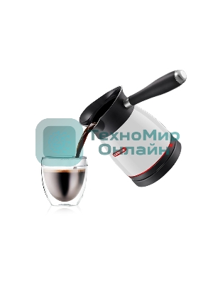 Электрическая турка Centek CT-1080 W (белый) 0.5л, 1000Вт, нерж.сталь, съемная мягкая ручка, крышка