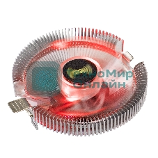 Кулер для процессора ExeGate Wizard EE91-RED серебристый, 90 мм, алюминий, 2200 об/мин, 22 дБ, 3 pin, 75 Вт, 50 мм