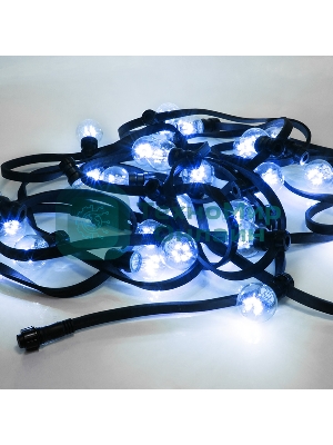 Гирлянда Neon-night LED Galaxy Bulb String 10м, черный каучук, 30 лампx6 LED синий, влагостойкая IP65