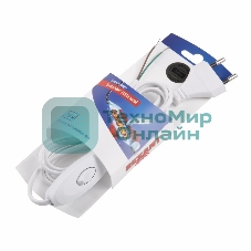 Шнур сетевой Rexant 1.8М с выключателем без розетки белый