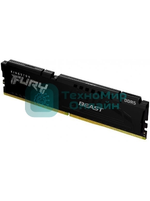 Оперативная память Kingston Fury Beast, DDR5, 16GB (1x16GB), 5600MHz, CL40, DIMM, с радиаторами, черный
