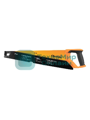 Ножовка по дереву Sparta 500 мм, 7-8 TPI, зуб-2D, каленый зуб, линейка, двухкомпонентная рукоятка