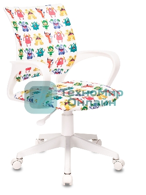 Кресло Бюрократ BuroKIDS 1 W белый, ткань, 120 кг
