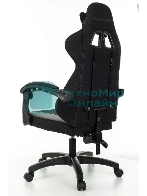 Кресло Zombie Rudger черный/серый, экокожа, 120 кг, механизм качания