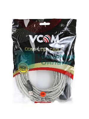 Кабель VCOM VUS7049-10M USB2.0-repeater, удлинительный активный Am-->Af 10м