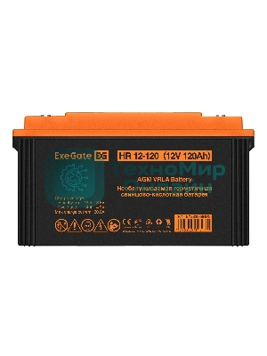 Аккумуляторная батарея ExeGate EX282989RUS HR 12-120 (12V 120Ah, под болт М8)
