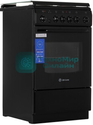 Плита электрическая De Luxe 506004.03Э (кр) 001 черный, конфорок 4 шт, духовка 60 л, 50 см x 85 см x 60 см
