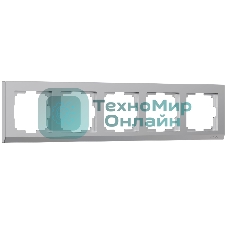 Рамка на 5 постов (серебряный) W0051806