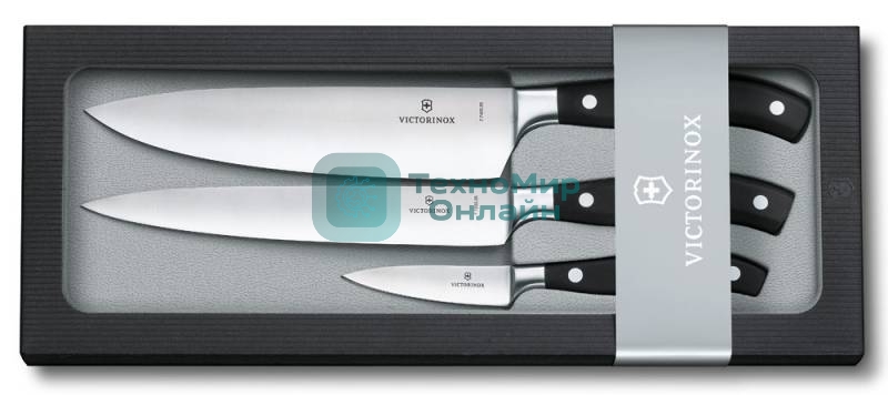 Набор ножей кухонных Victorinox Forged Chefs (7.7243.3) компл.: 3 шт черный, подар. коробка