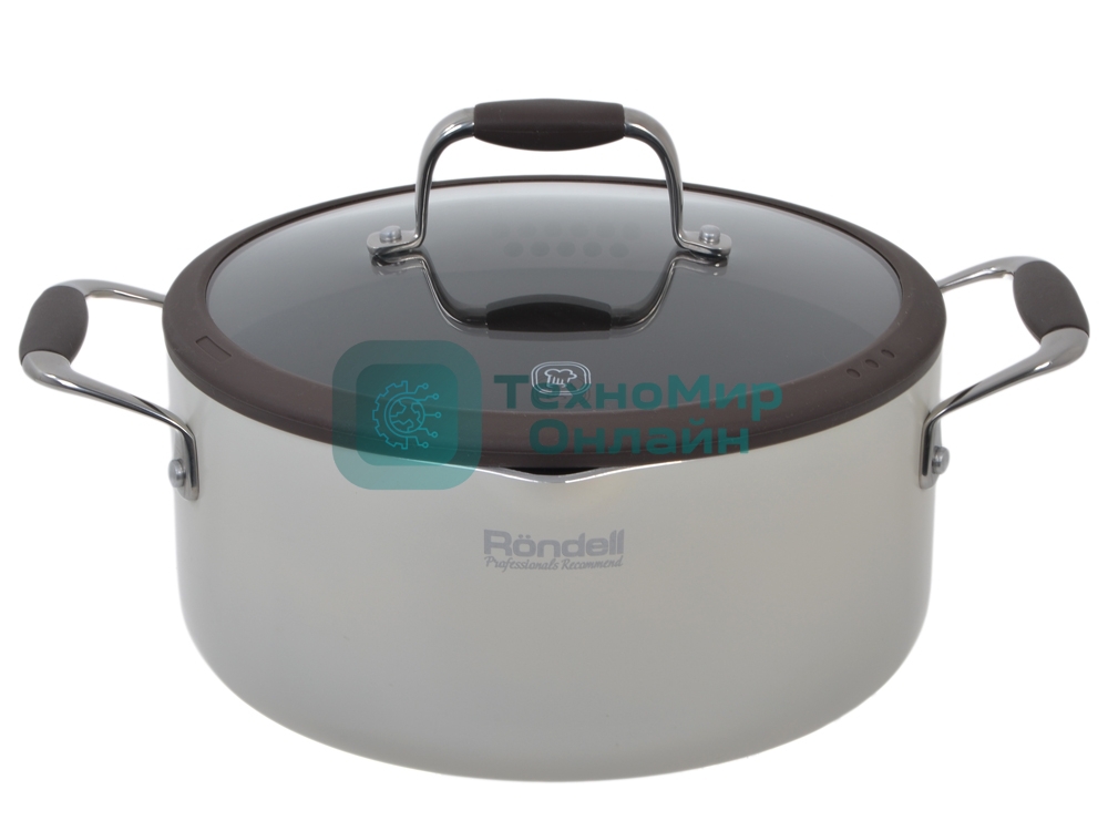 Кастрюля с/кр RDA-532 Latte (24 см 3,5 л, ручки из нержавеющей стали и силикона) Rondell