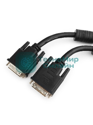 Кабель DVI-D dual link Gembird/Cablexpert, 25M/25M, 1.8м, черный, экран, феррит.кольца, пакет