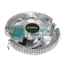 Кулер для процессора ExeGate Wizard EE91-RED серебристый, 90 мм, алюминий, 2200 об/мин, 22 дБ, 3 pin, 75 Вт, 50 мм