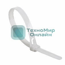 Хомут-стяжка нейлоновая многоразовая Rexant 300x7,5 мм, белая, упаковка 100 шт.