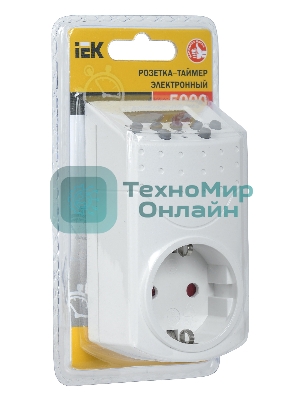 Розетка-таймер электронный 1мин 7дн 140on/off 16А IP20 IEK РТЭ-1