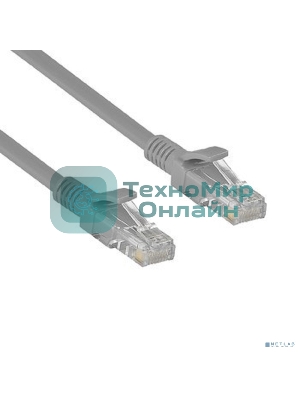 Патч-корд ExeGate UTP-RJ45-RJ45-5e-CU-5M-GY, UTP, cat.5e, 5м, медь, серый