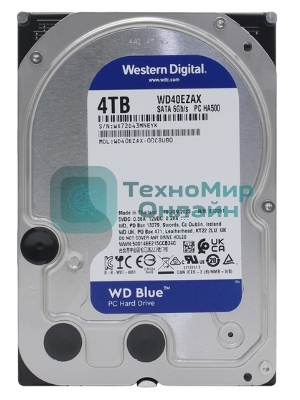 Жесткий диск Western Digital SATA 4Tb 6Gb/S 256MB BLUE WD40EZAX