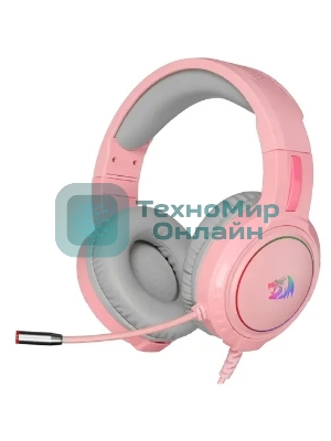 Гарнитура Redragon Mento розовый, проводная, USB / 2 x mini jack 3.5 мм, подсветка