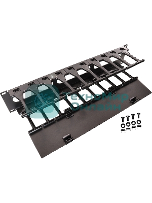 Кабельный органайзер горизонтальный Lanmaster LAN-ORG-PF/S-2U односторонний пальцы 2U шир.:19