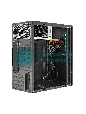 Компьютерный корпус Minitower ExeGate BAA-408-UNS350 (mATX, БП UNS350 с вент. 12см, 2*USB, HD Audio, черный)