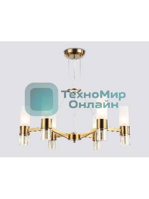 Люстра Ambrella light LH55114/6 BS/FR/TI латунь/белый матовый/янтарь E14*6 max 40W D650*1080