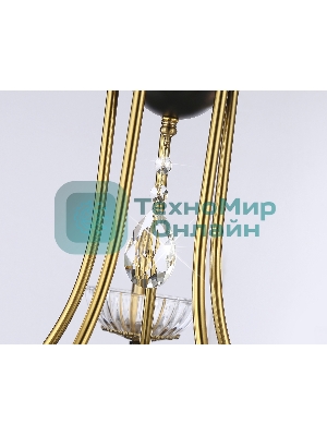 Светильник Ambrella light TR4952/5 BK/GD/CL черный/золото/прозрачный E14*5 max 40W D620*670