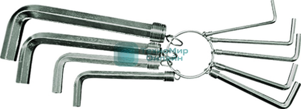 Набор ключей Sparta HEX 15х10х10шт. никелированный на кольце