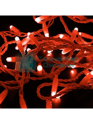 Гирлянда Neon-night Нить 10м, с эффектом мерцания, белый ПВХ, 24В, Красный