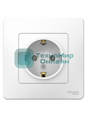 Розетка СП Blanca 16А 250В без шторок с заземл. бел. SchE BLNRS001011