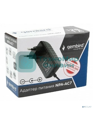 Адаптер питания Gembird NPA-AC7, 12В/1А, 1 штекер 5,5х2,5мм