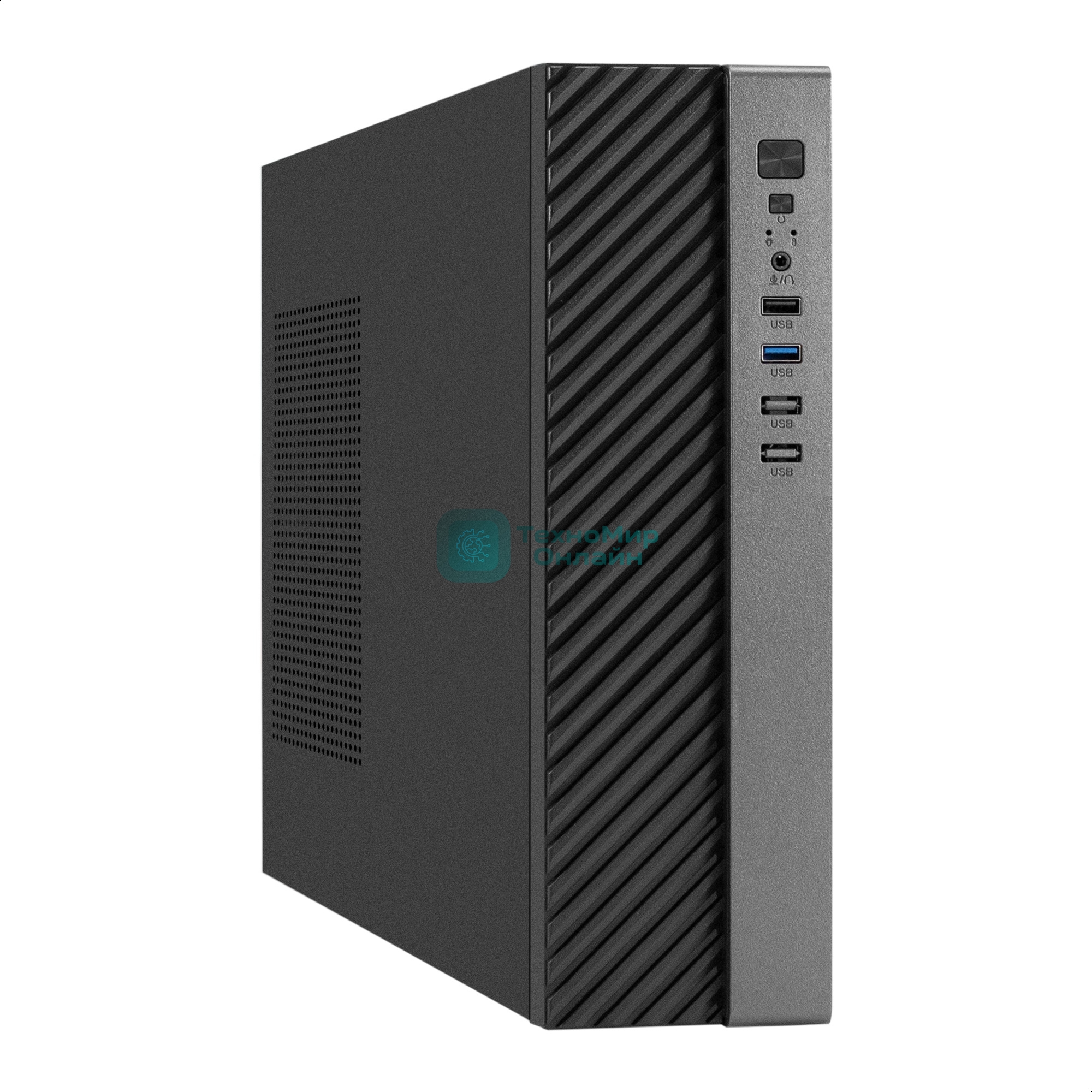 Компьютерный корпус Desktop ExeGate MI-302U (mATX/mini-ITX, без БП, 1хUSB+1хUSB 3.0, HD аудио, черный)