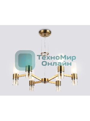 Люстра Ambrella light LH55114/6 BS/FR/TI латунь/белый матовый/янтарь E14*6 max 40W D650*1080