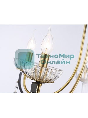 Светильник Ambrella light TR4952/5 BK/GD/CL черный/золото/прозрачный E14*5 max 40W D620*670
