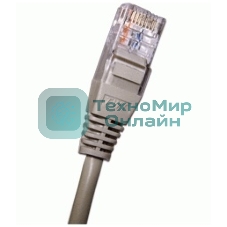 Патч-корд 2-х парный TWT UTP cat.5e, с заливными колпачками, 3.0 м, серый