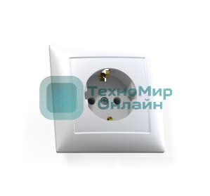 Розетка Кунцево-Электро 1-м СП Селена РС16-370 с заземл. белый