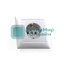 Розетка Кунцево-Электро 1-м СП Селена РС16-370 с заземл. белый