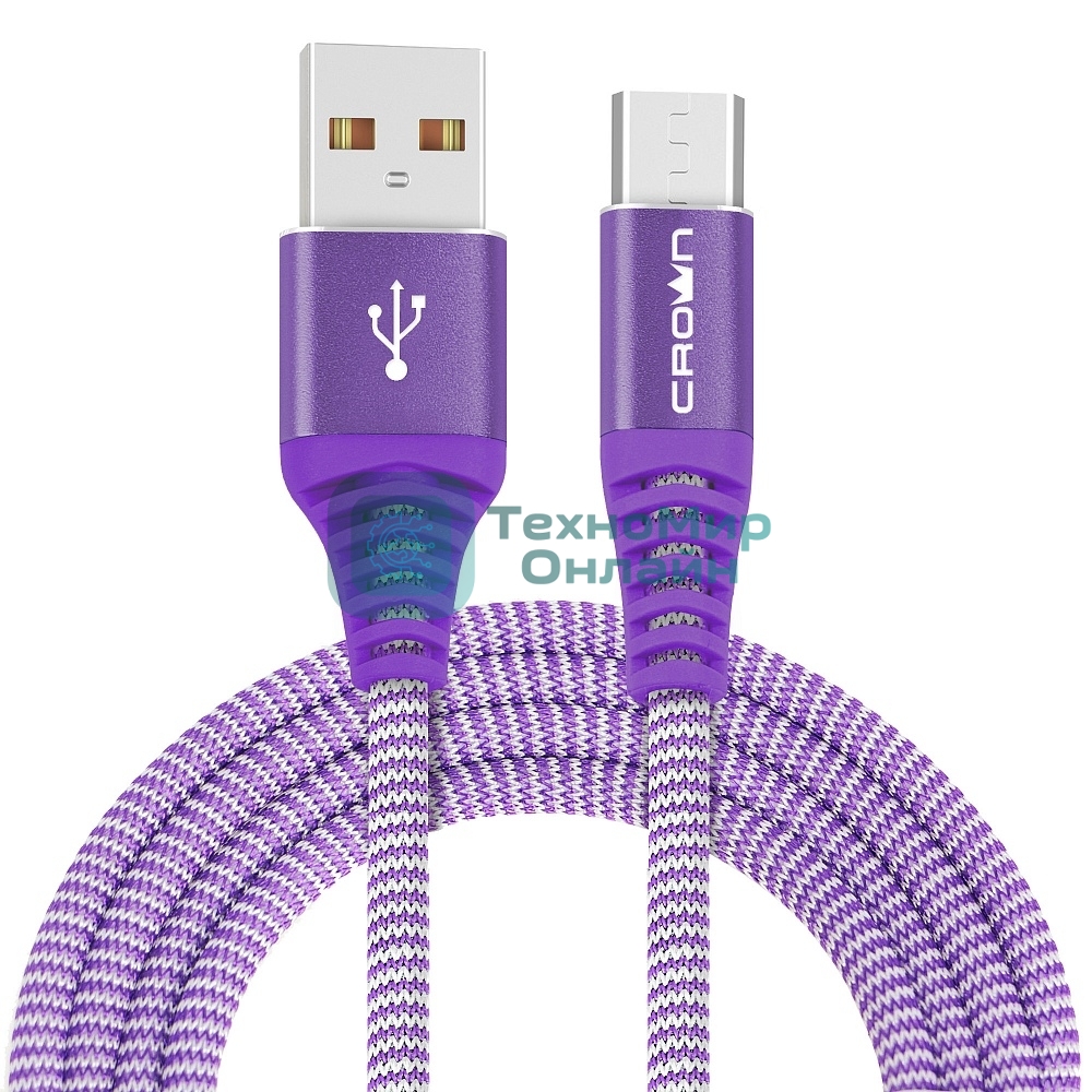Кабель Crown USB - microUSB CMCU-3102M violet